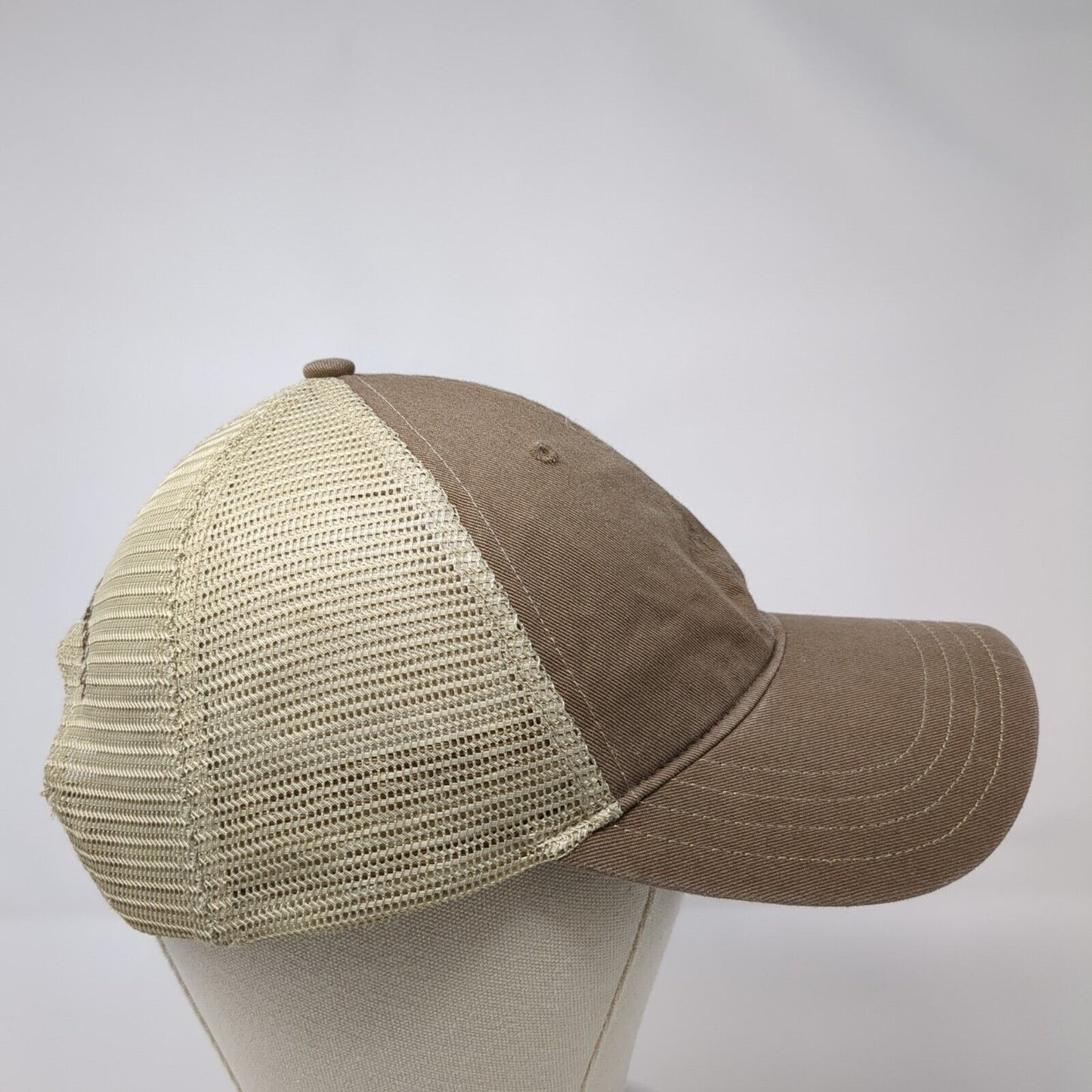 Chica's Futbol Club Snapback Trucker Hat Tan M/L Mesh Back Embroidered