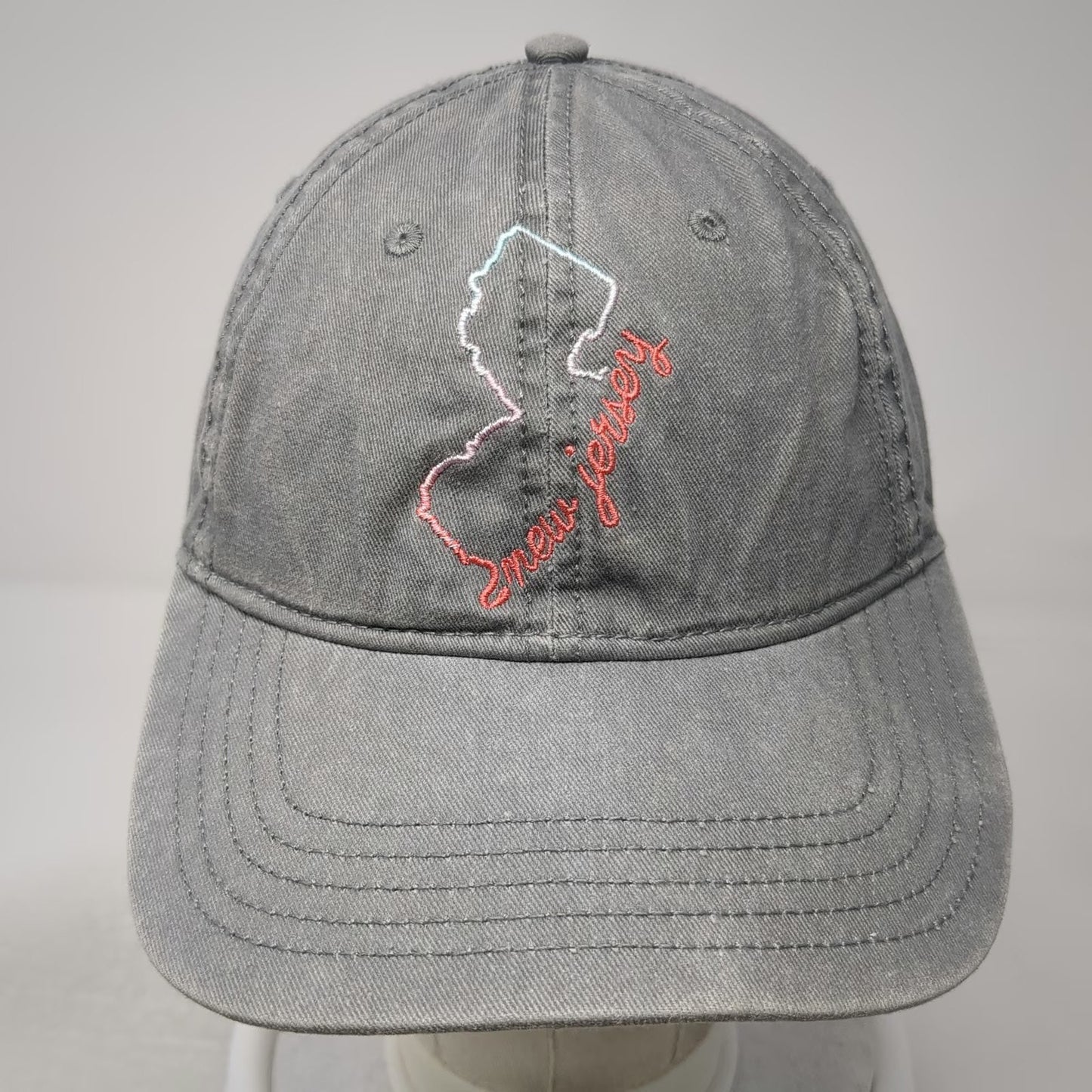 Home Free New Jersey State Outline Gray Baseball Cap Hat One Size Slideback