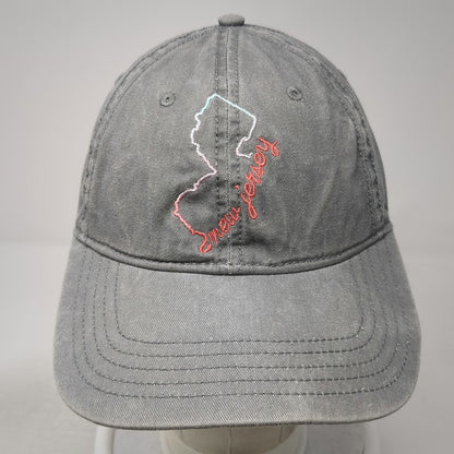 Home Free New Jersey State Outline Gray Baseball Cap Hat One Size Slideback