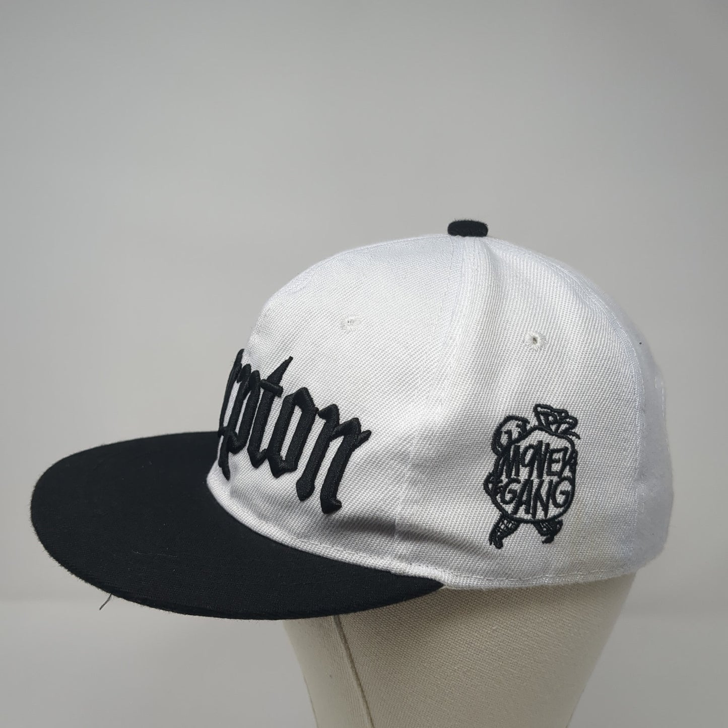 Compton Snapback Hat White One Size Adjustable Embroidered Colorblock