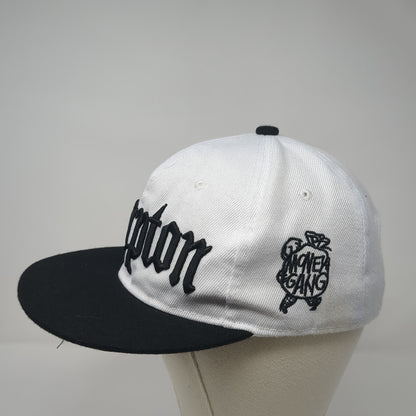 Compton Snapback Hat White One Size Adjustable Embroidered Colorblock