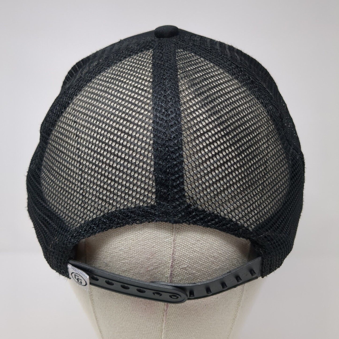 Eco Lounge 2004 Snapback Trucker Hat Black OS Distressed Mesh Back Habitats