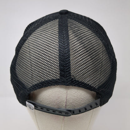 Eco Lounge 2004 Snapback Trucker Hat Black OS Distressed Mesh Back Habitats