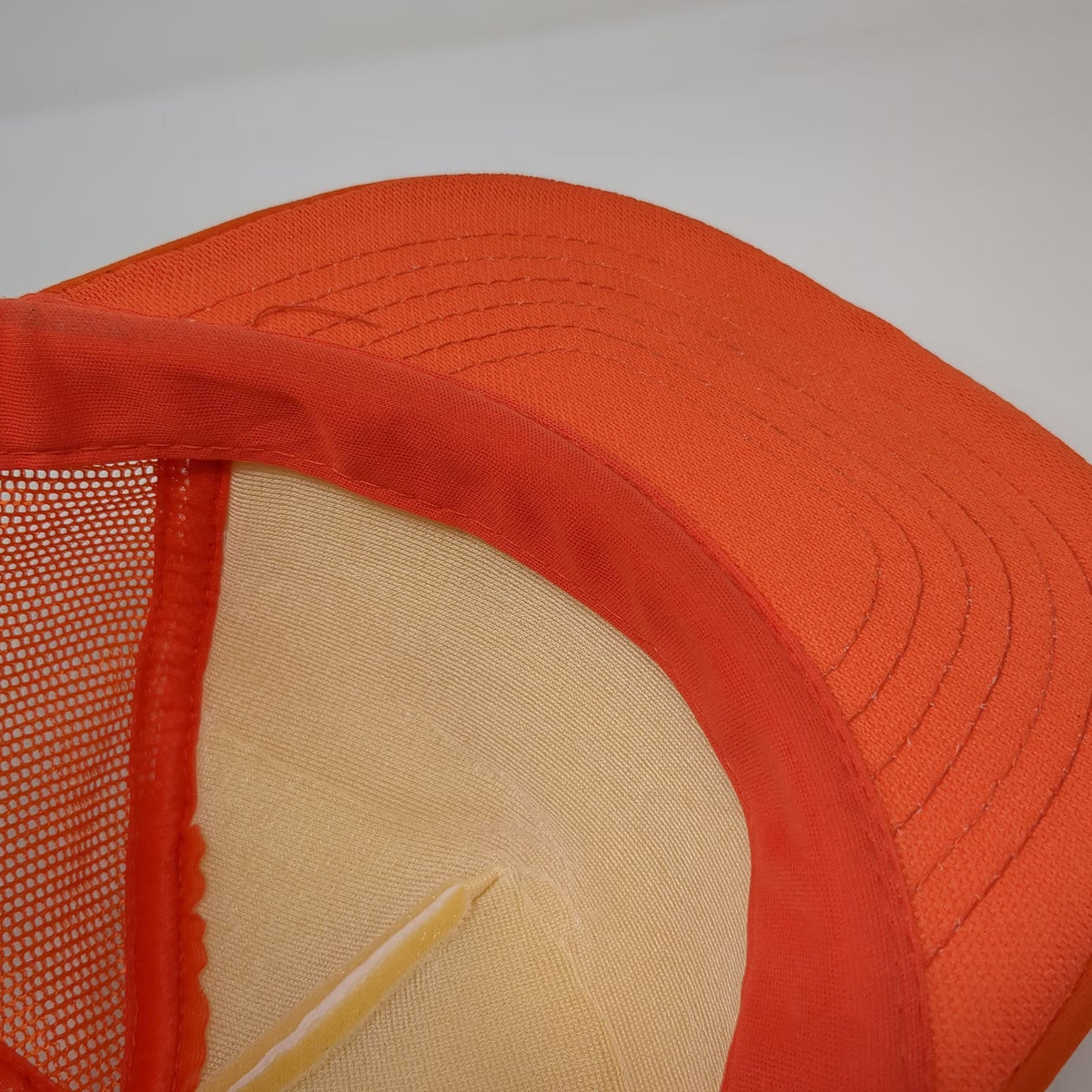 AHS Trucker Hat Orange White 7 5/8 Great Western Aeroplane Factory Mesh Back