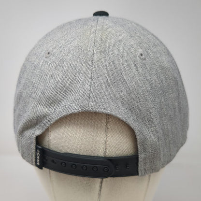 Vans Snapback Gray Black White One Size Flat Bill Off The Wall Script Logo Hat