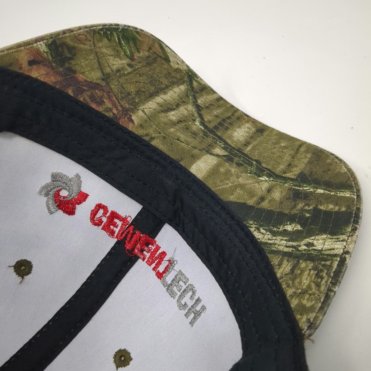 Outdoor Cap Baseball Green Red One Size Camo Cementtech Logo Mesh Strapback Hat