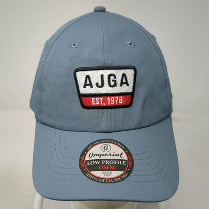 Imperial Baseball Cap Blue One Size AJGA Est 1978 Patch Recycled Strapback Hat