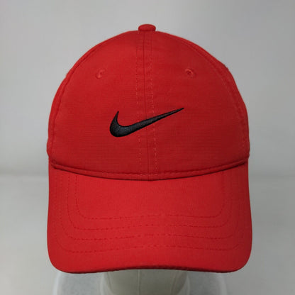 Nike Swoosh Just Do It Strapback Hat Red 4-7 Embroidered Dri-Fit 6 Panel