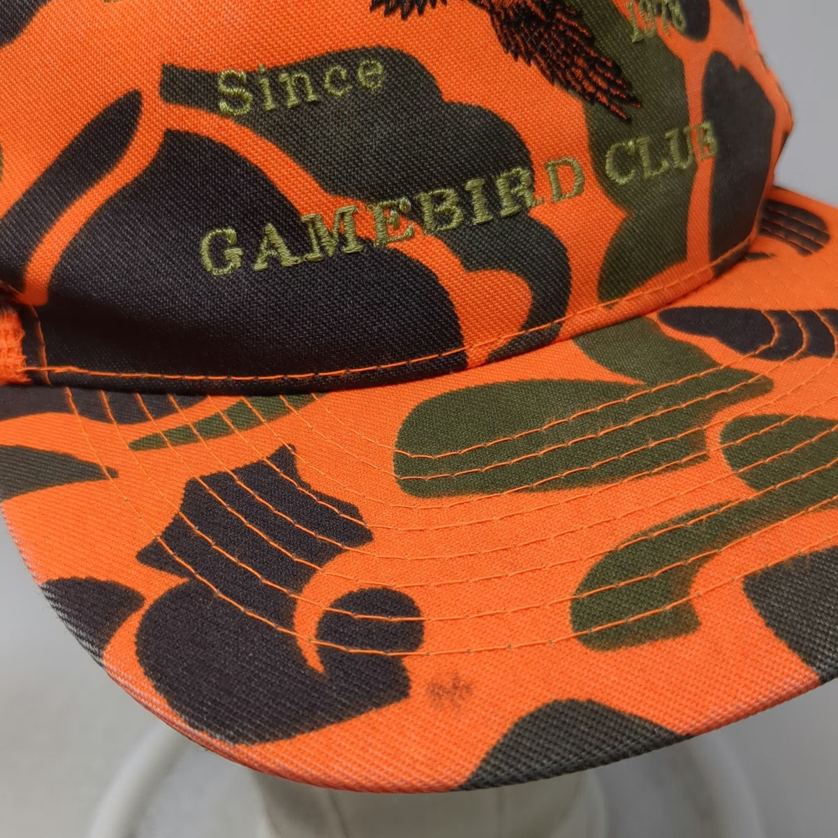 Otto Trucker Hat Orange One Size Camo Mesh Back Pheasant Gamebird Club Hunting