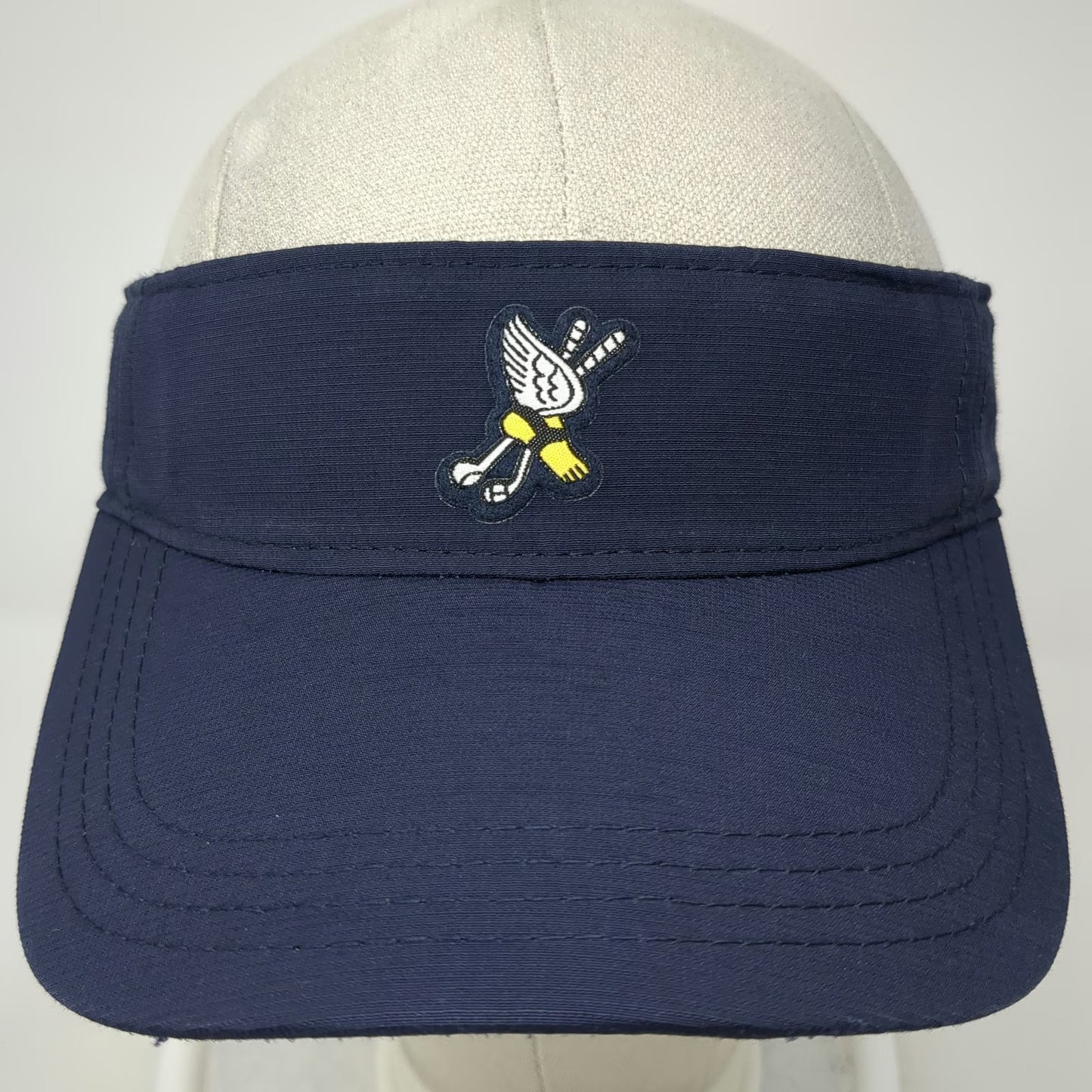 American Needle Visor Blue One Size Winged Foot Golf Clubs Embroidered Hat