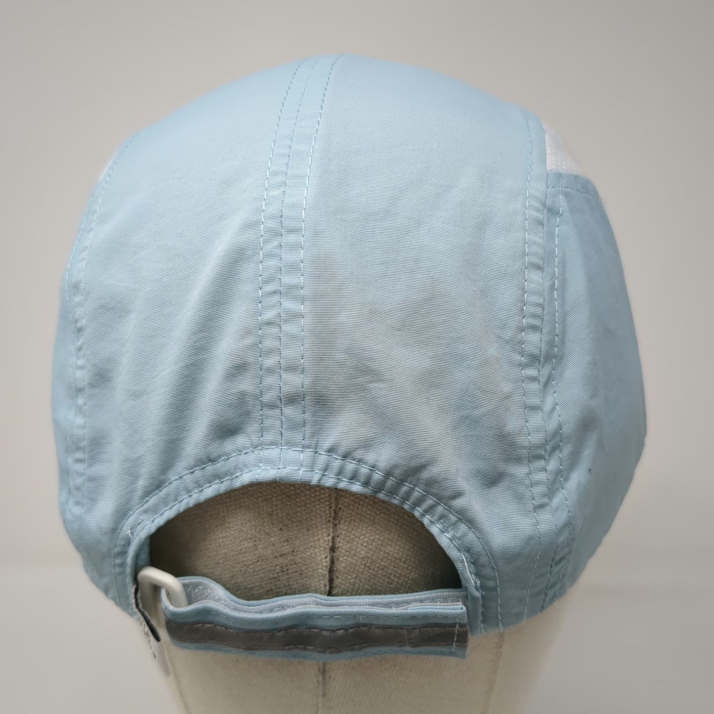 Life is Good 5 Panel Blue Hat One Size Mesh Back Reflective Strap Nylon Daisy