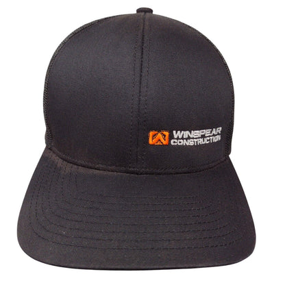 Winspear Construction Snapback Trucker Hat Black OSFA Mesh Back Solid