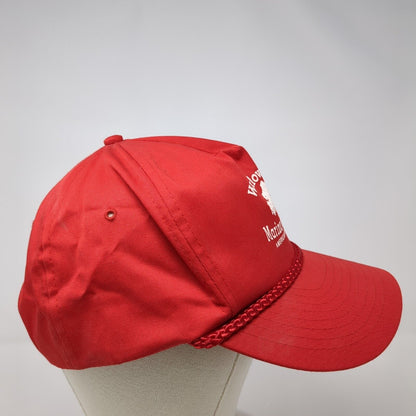 Willow Bay Marina and Cafe Snapback Rope Hat Red One Size Solid Nissin