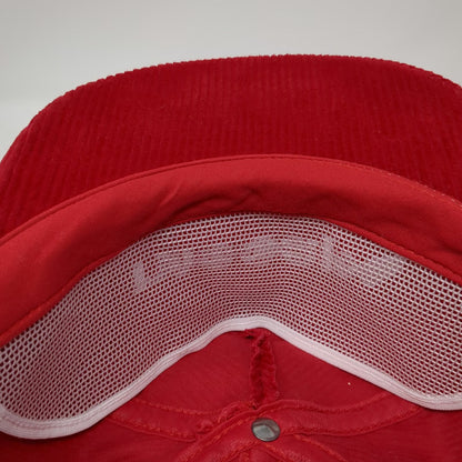 Rhone-Poulenc Mocap 5 Panel Red Hat One Size Corduroy Snapback Agriculture Logo