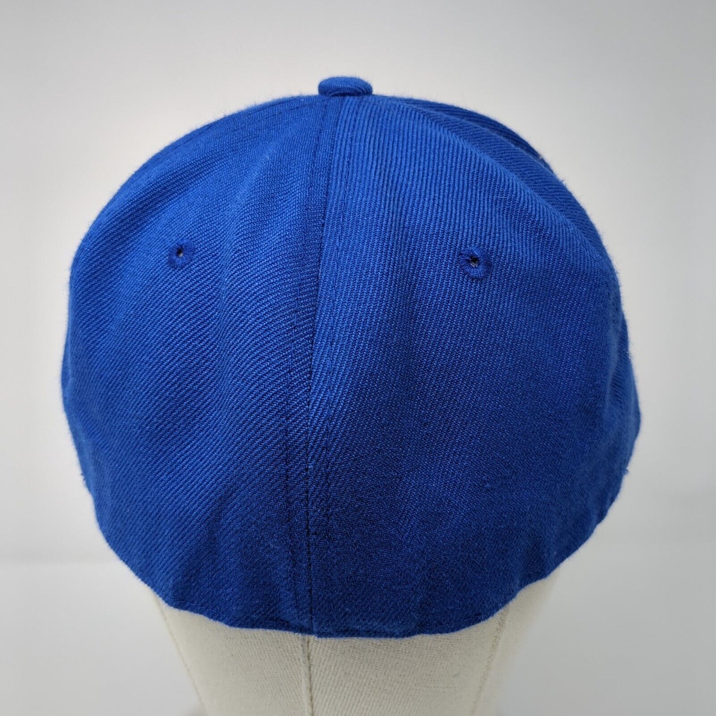 Leader Fitted Hat Blue 7 1/2 Solid 6 Panel Vent Holes Blank Outdoor