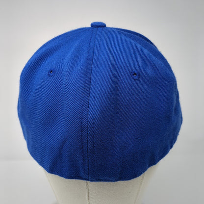 Leader Fitted Hat Blue 7 1/2 Solid 6 Panel Vent Holes Blank Outdoor