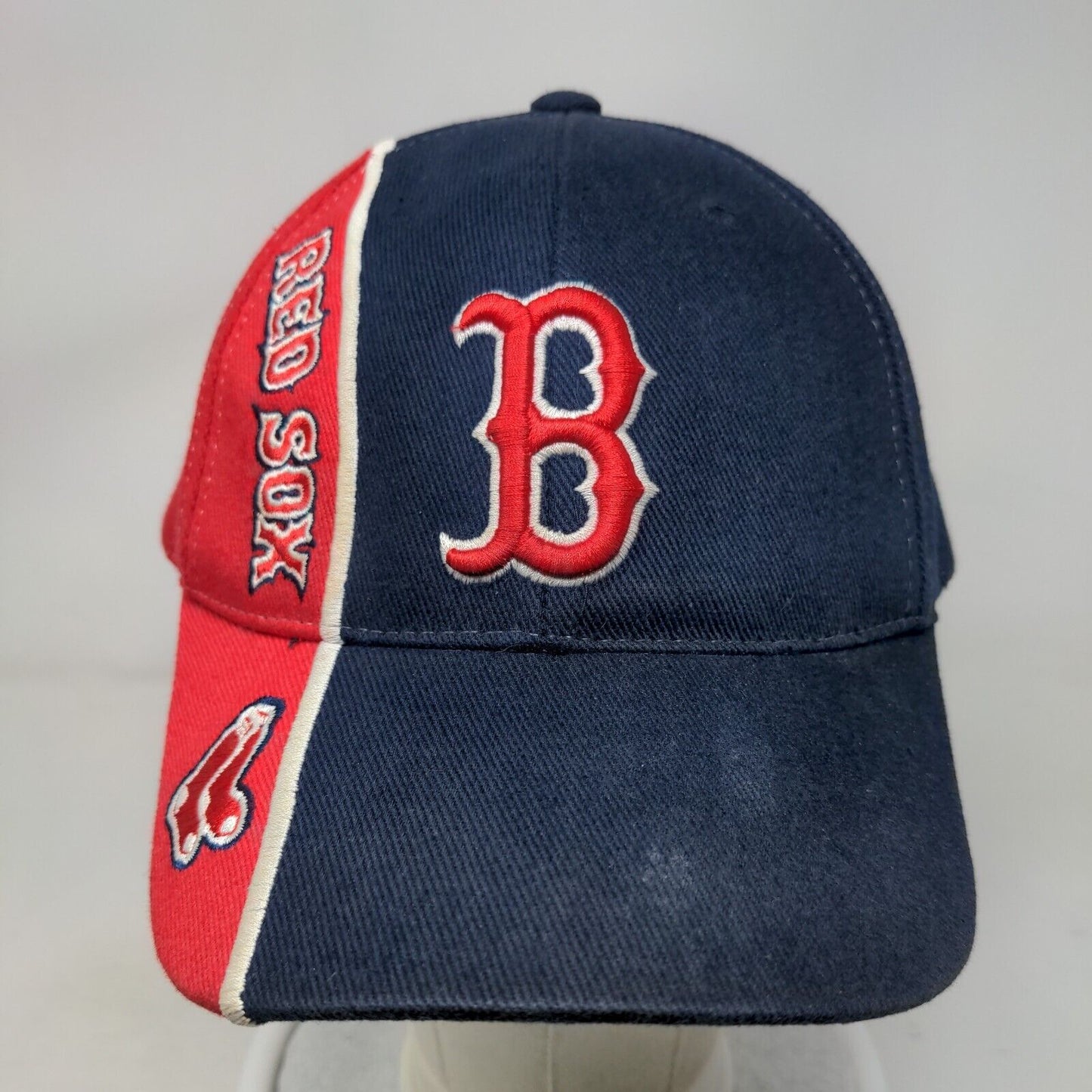 Boston Red Sox Strapback Hat Blue Red Embroidered Logo OSFA TEI MLB