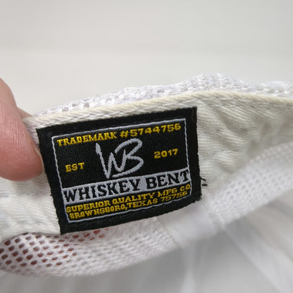 Whiskey Bent Trucker Hat White One Size Mesh Back Rope Snapback Flat Texas Logo