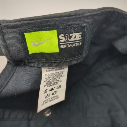 Nike Baseball Cap Black One Size Slideback Adjustable Swoosh Heritage86 Logo Hat