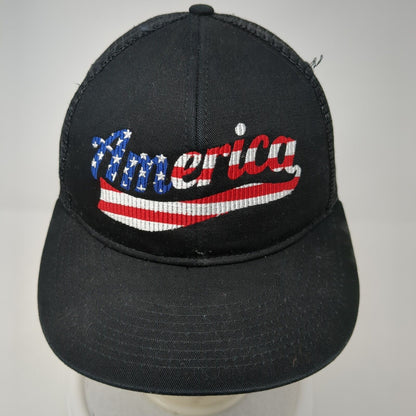 America Slideback Mesh Back Trucker Hat Black One Size Solid Pinnacle