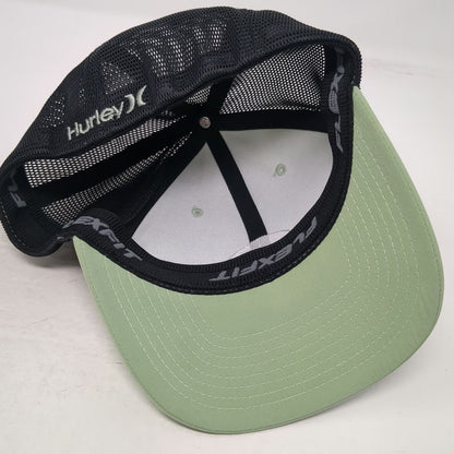 Hurley Baseball Cap Green M Mesh Back Flexfit Fitted Logo Sport Performance Hat