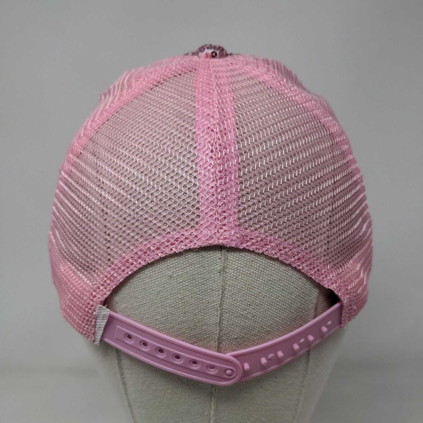 Mickey Mouse Snapback Trucker Hat Pink OS Adjustable Sequins Bling Mesh Back