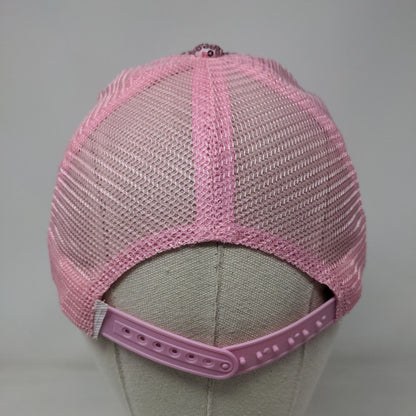 Mickey Mouse Snapback Trucker Hat Pink OS Adjustable Sequins Bling Mesh Back