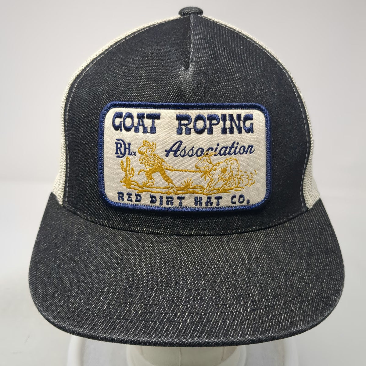 Red Dirt Hat Co. Trucker Hat Black OSFM Goat Roping Association Mesh Snapback