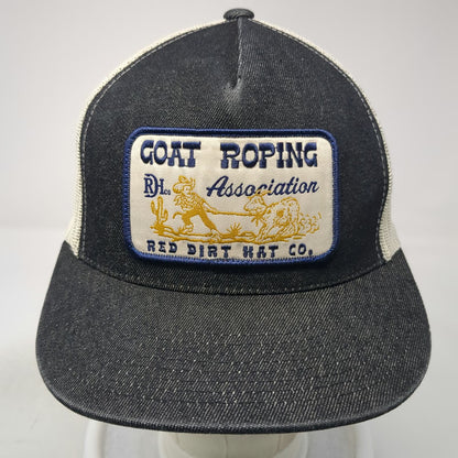 Red Dirt Hat Co. Trucker Hat Black OSFM Goat Roping Association Mesh Snapback