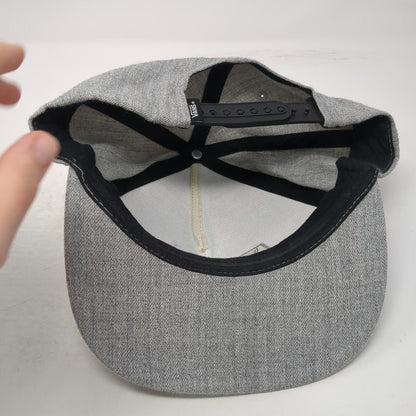 Vans 5 Panel Gray Hat One Size Snapback Flat Brim Wool Blend Box Logo Skate