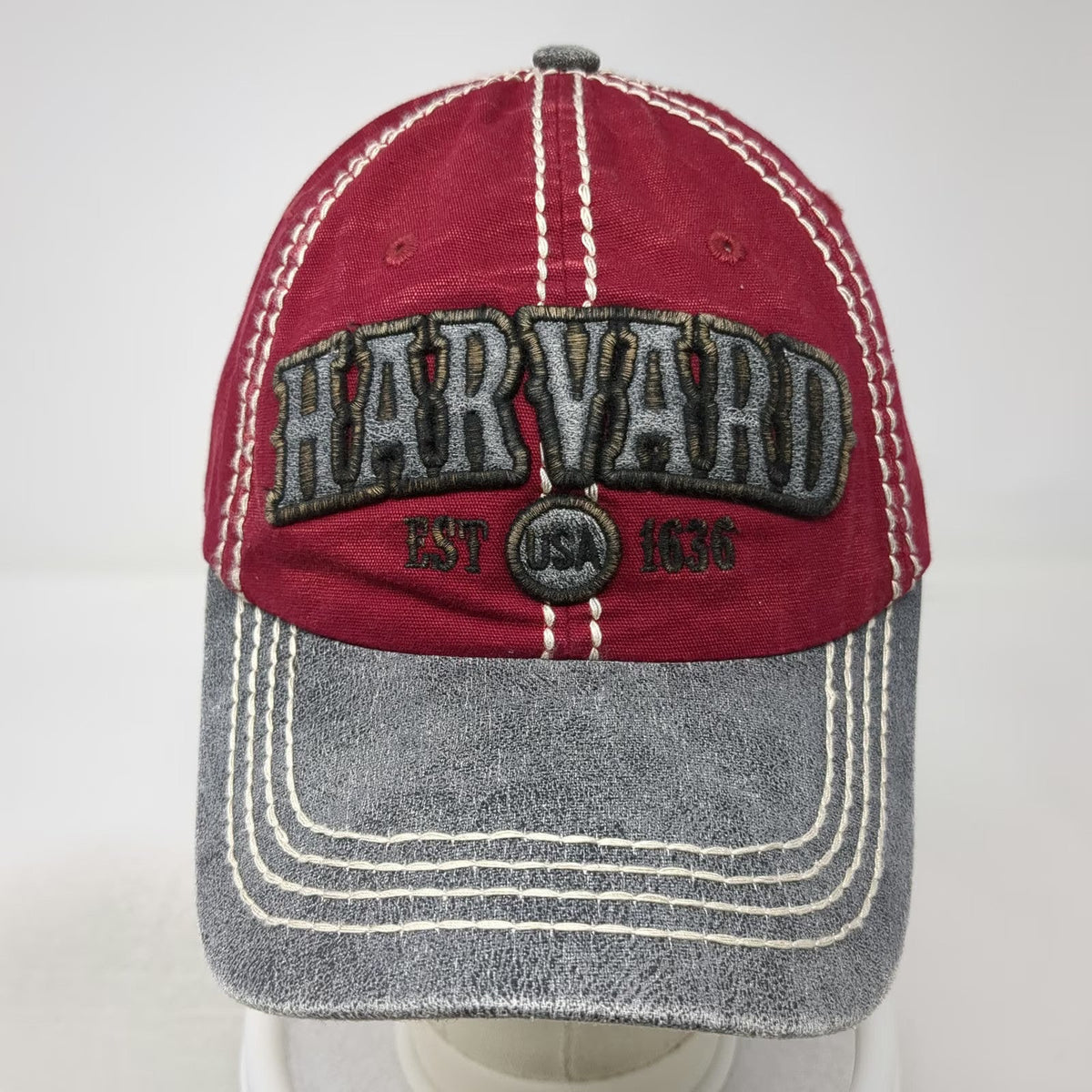 Robin Ruth Harvard University Baseball Cap Red One Size Gray Brim Strapback Hat