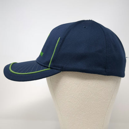 John Deere Baseball Cap Blue One Size Fitted Green Piping Logo Agriculture Hat