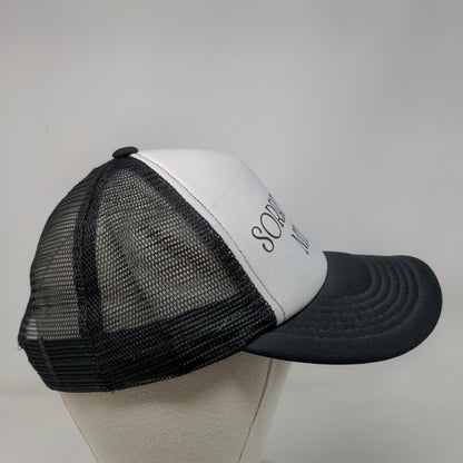 Sorry About My Dad Snapback Mesh Back Trucker Hat Black OSFM Direct Caps