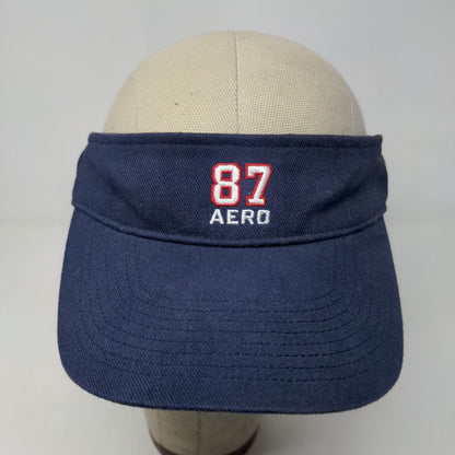 AeroCap Men's Strapback Sun Visor Cap Hat Blue Adjustable Embroidered Logo