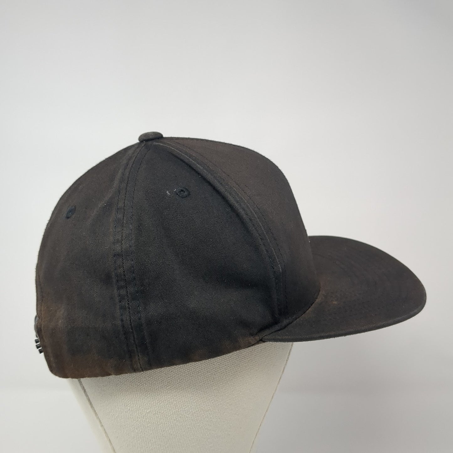 Volcom Snapback Hat Black One Size Adjustable Embroidered Vented Holes 6 Panel