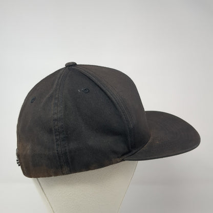 Volcom Snapback Hat Black One Size Adjustable Embroidered Vented Holes 6 Panel