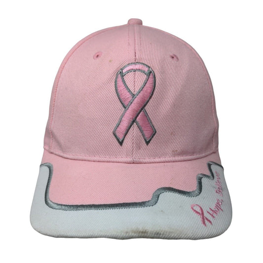 Unbranded Women's Strapback Hat Pink OSFM Embroidered Breast Cancer Awareness