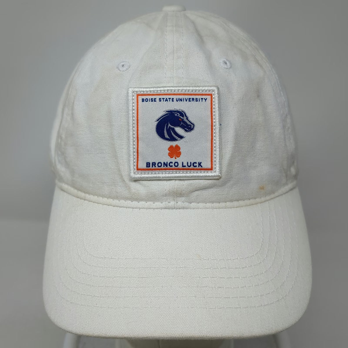 Black Clover Boise State University Hat White One Size Baseball Cap Slideback