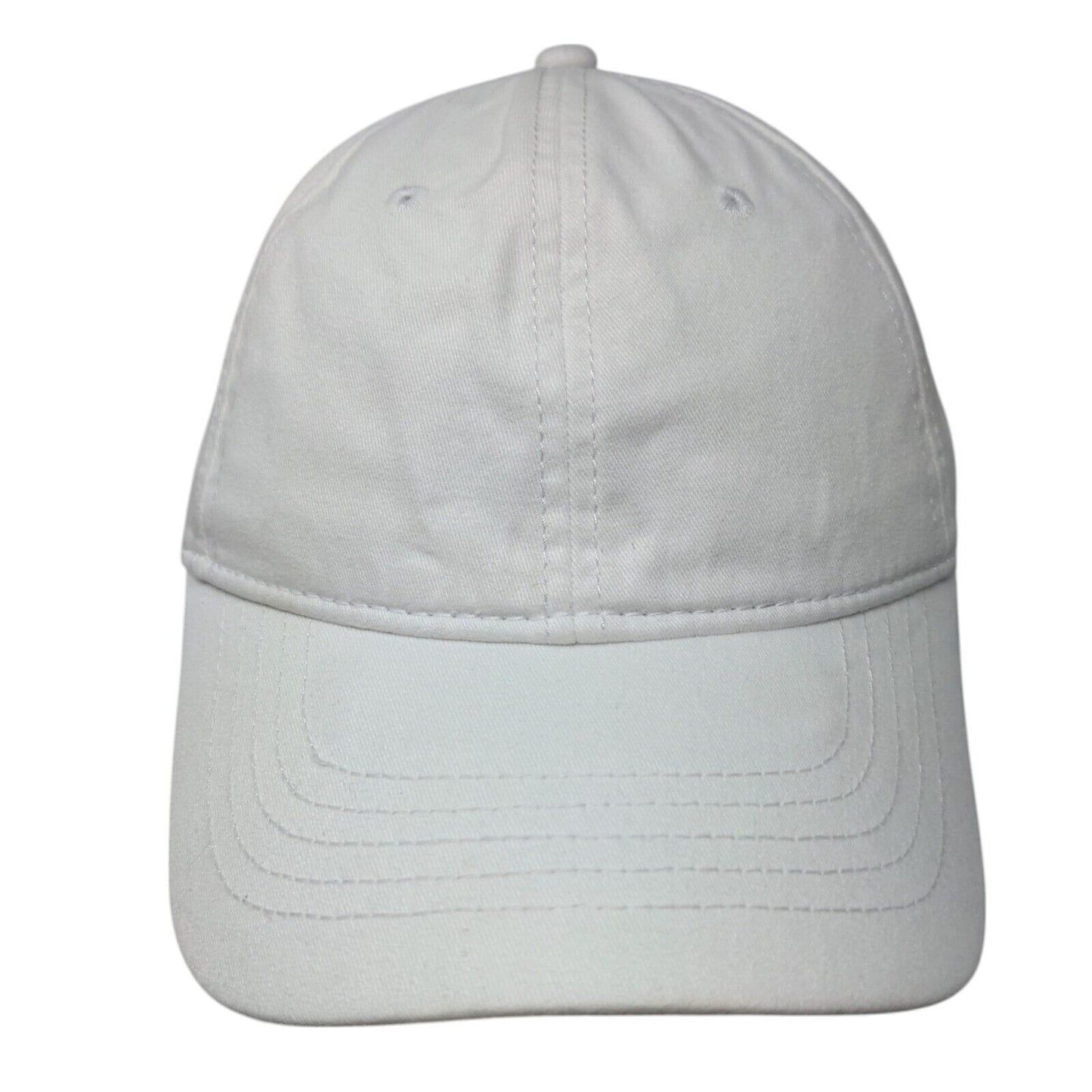 Unbranded Slideback Hat White OSFM Adjustable Vented Holes 6 Panel Blank