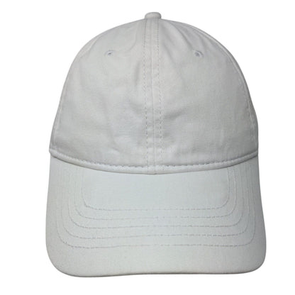 Unbranded Slideback Hat White OSFM Adjustable Vented Holes 6 Panel Blank