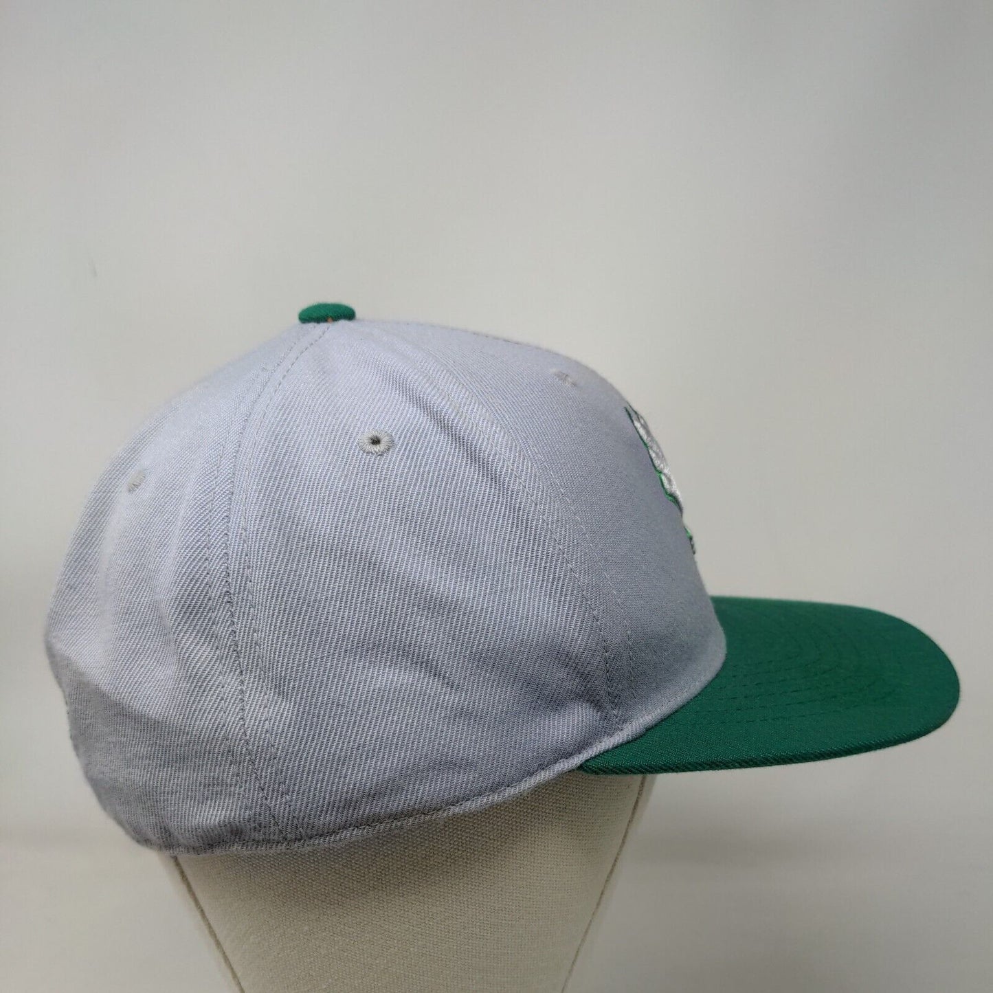 North Texas Mean Green Fitted Hat Gray Green Size 7 3/8 Eagle Logo NCAA