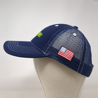 Clarke Strapback Trucker Hat Blue OSFA Adjustable 6 Panel Patriotic Mesh Back