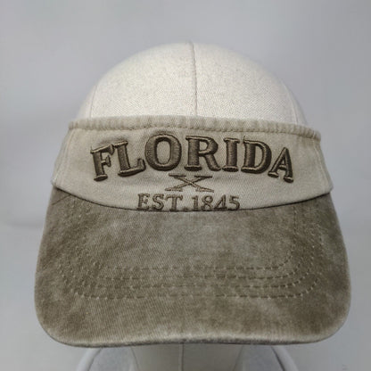 Florida Est. 1845 Strapback Sun Visor Tan OSFM Adjustable Embroidered Logo