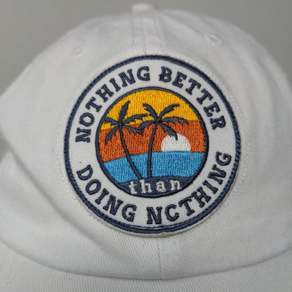 Unbranded Mens Slideback Hat White Embroidered Nothing Better Than Doing Nothing