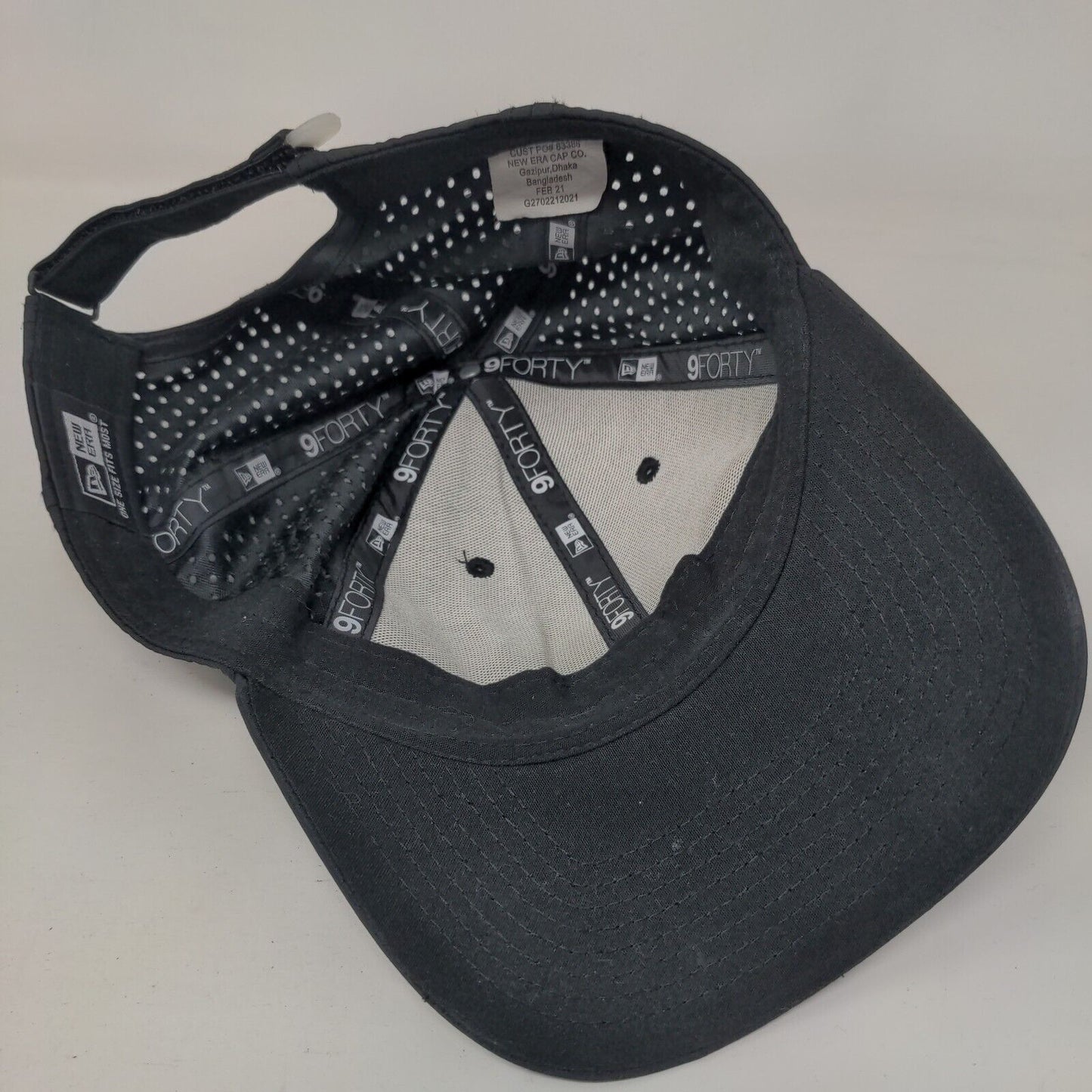 Vivint Strapback Hat Black OSFM Embroidered Laser Cut New Era 9Forty