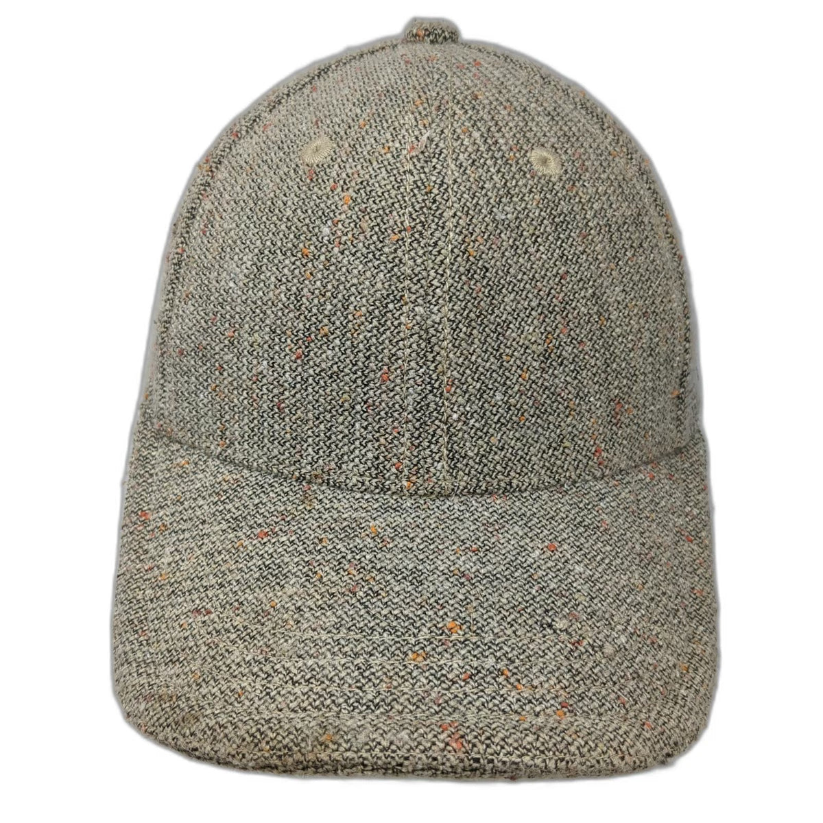 C.C Baseball Cap Brown One Size Speckled Flecked Tweed Fabric Slideback Hat