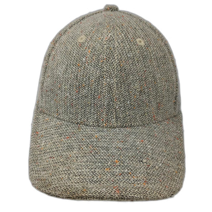 C.C Baseball Cap Brown One Size Speckled Flecked Tweed Fabric Slideback Hat