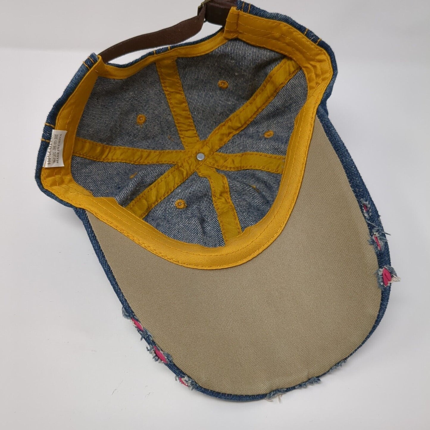 Freedom Rhinestone Bling Slideback Hat Blue One Size Denim Studded