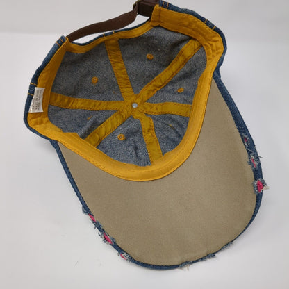 Freedom Rhinestone Bling Slideback Hat Blue One Size Denim Studded