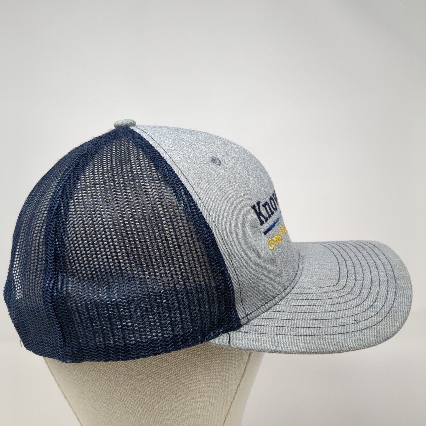 Know-Risk Crop Marketing Snapback Trucker Hat Gray OS Adjustable Mesh Richardson